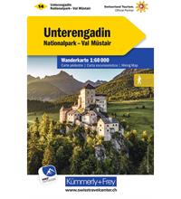Carte de randonnée Basse Engadine-Nationalpark-Val Müstair