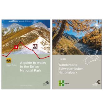 Combi-pack hiking map and hiking guide