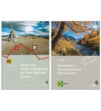 Combiné guide/carte de randonnée du Parc National Suisse